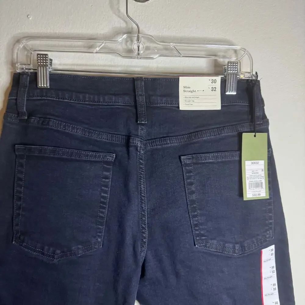 Goodfellow & Co Men's Slim Straight Total Flex Jeans in Washed Black 30wX32L